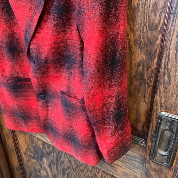 International Male Red Black Blazer Sports Coat 80s 90s Vintage Size Small - Picture 4 of 5